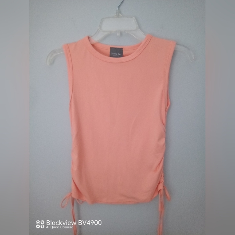 Olivia Rae peach sleeveless top with side ties. xs